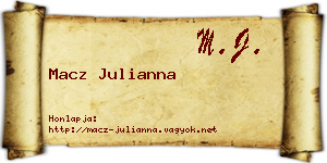 Macz Julianna névjegykártya